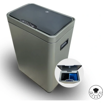 Afbeelding van 4cookz® Iowa Duo Prullenbak Afvalscheiding 2x 22 Liter Grijs