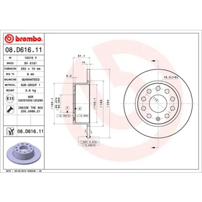 Afbeelding van Brembo Remschijven 08.D616.11