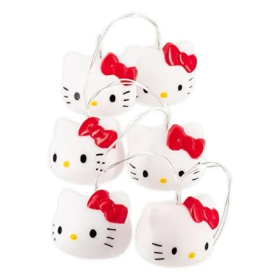 Afbeelding van Teknofun Licentie Hello Kitty Light Garland 105 cm 6 koppen 7 verschillende kleuren Werkt met 3xAAA batterijen niet inbegrepen Wit Voor kinderen 811316