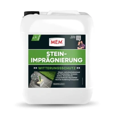 Afbeelding van MEM Steenimpregnering, water en vuilafstotend, beschermend pareleffect, oplosmiddelvrij, copolymerisaat van styreen, alkylsiloxanen acrylzuurester, transparant, 5 l