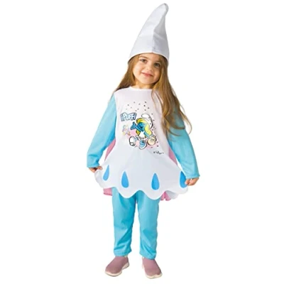 Afbeelding van Ciao Smurfin kostuum vermomming meisje officiële smurfen (maat 4 5 jaar) met cape