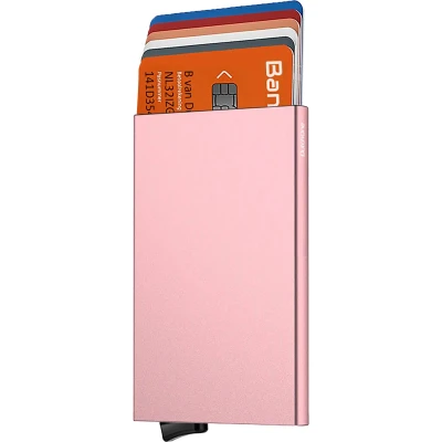 Afbeelding van Pasjeshouder mannen &amp; vrouwen Kaarthouder Pasjes Uitschuifbaar Creditcardhouder RFID Aluminium Roze/Rose