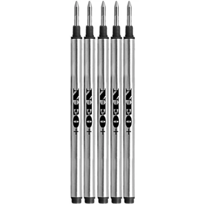 Afbeelding van 5 x penvullingen compatibel met Mont Blanc Rollerpennen van lijnen: Solitaire, Noblesse, Generation, Scenum, Bohème, Classic en StarWalker, Jinhao, Gullor Roller Pen (5 zwarte inkt)