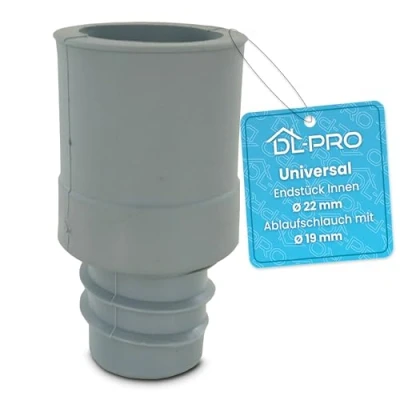 Afbeelding van DL pro Universele afvoerslang, eindstuk, binnen Ø 22 mm, voor wasmachine vaatwasser, afvoerslang met 19 mm