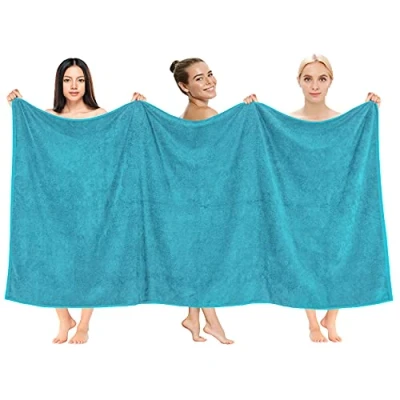 Afbeelding van Cotton Paradise Extra groot badlaken, 100% katoen, 40 x 80 cm, grote badhanddoek voor badkamer, aqua blauw