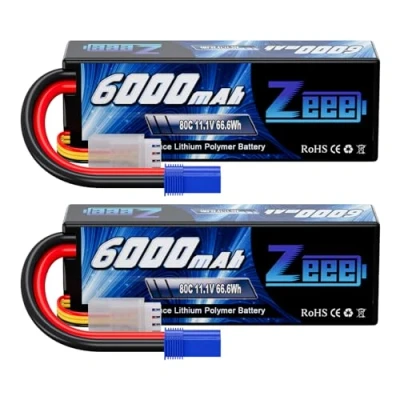 Afbeelding van Zeee 3S Lipo RC Accu 11.1V 80C 6000mAh Hardcase Batterij met EC5 Connector voor Auto Truck Boot Truggy Hobby (2 Packs)