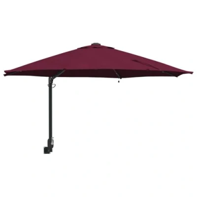 Afbeelding van vidaXL Wandparasol met LEDs Bordeauxrood 248 cm