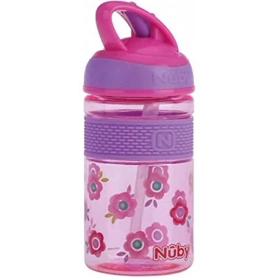 Afbeelding van Nuby 2N1 Beker met Harde Tuit uit Tritan™ 360ml roze 4 jaar+