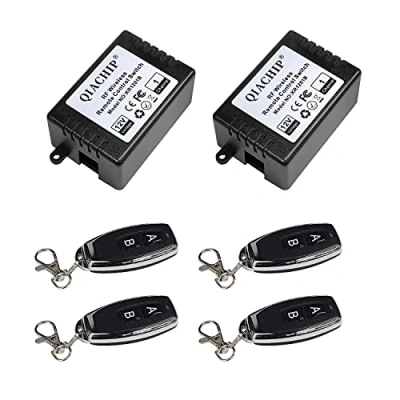 Afbeelding van QIACHIP DC 12V draadloze schakelaar met afstandsbediening, 433 MHz, draadloos relais, 1 kanaals momentary switch, zender ontvanger, universele handzender voor garagedeur