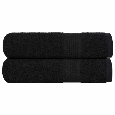 Afbeelding van vidaXL Badhanddoeken 2 st 100x150 cm 360 g/m² 100% katoen zwart
