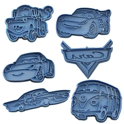 Afbeelding van Cuticuter Cars Pack uitsteekvorm, blauw, 16 x 14 1,5 cm, 6 stuks