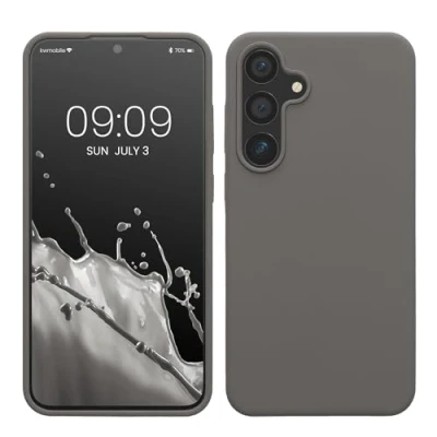Afbeelding van kwmobile telefoonhoesje compatibel met Samsung Galaxy S24 Plus hoesje Zachte case voor smartphone Back cover in steengrijs