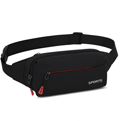 Afbeelding van Bumbags Heuptas voor wandelen, waterdichte taille, heuptasje met verstelbare riem, dames en heren, reizen, hardlopen, joggen, buitensporten, Zwart, L, Casual dagrugzak