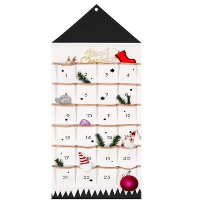 Afbeelding van 24 dagen adventskalender stof, om op te hangen, kerstornamenten