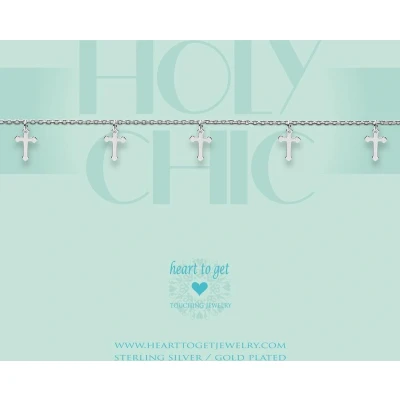 Afbeelding van Heart to Get 925 Sterling Zilveren Classic 5 Crosses Armband Zilver