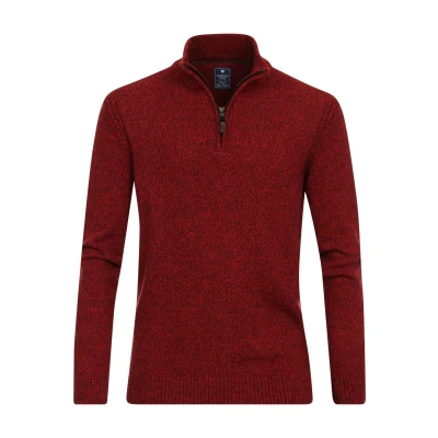 Afbeelding van Redmond Half Zip Sweater rood, Effen