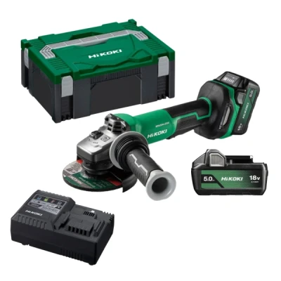 Afbeelding van Hikoki G1813DF WQZ Accu Haakse slijpmachine 18V 125mm Rem Dodemansschakelaar Inclusief 2 accu&quot;;s en lader G1813DFWQZ