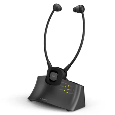 Afbeelding van Avantree HT381 RF Draadloze Oordopjes voor TV Kijken met L/R Balance Volume Control, Enhanced Hoofdtelefoon Senioren en Slechthorenden, Ambient Mode om Milieu, Vervangbare Batterij Hear