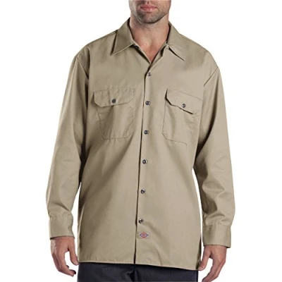 Afbeelding van Dickies Werkhemd voor heren, lange mouwen, woestijnzand, 3X large, Woestzand, 3XL