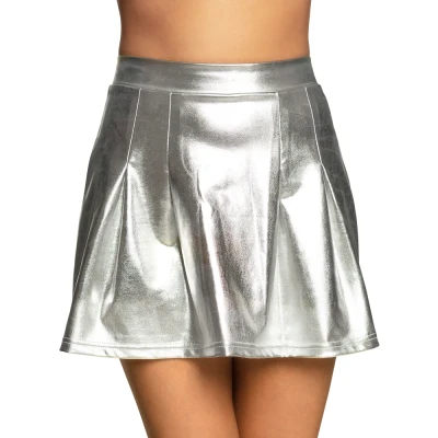 Afbeelding van Boland Minirokje Shiny zilver (M/L) Volwassenen Showgirl Glitter and Glamour