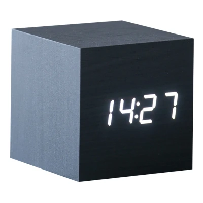 Afbeelding van Gingko Cube Click Wekker Zwart/Wit