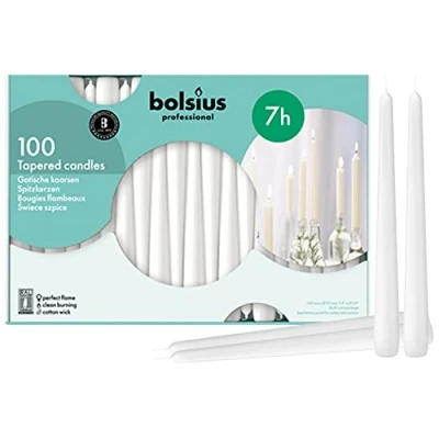 Afbeelding van Bolsius Professional Gotische Kaars Wit (100 Stuks)