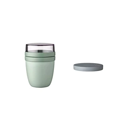 Afbeelding van Mepal lunchpot Switch Ellipse maak van je een snackpot praktische mueslibeker geschikt voor diepvriezer, magnetron en vaatwasser Nordic Sage