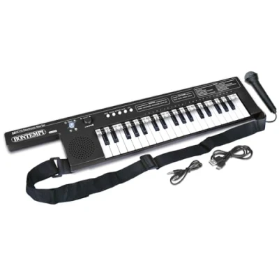 Afbeelding van Bontempi KeyRhythm Keytar met 37 toetsen schouderriem en oplaadbare batterij voor onbeperkte muziekvrijheid