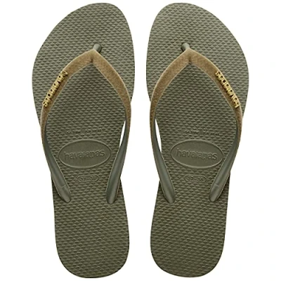 Afbeelding van Havaianas slanke fluwelen damesslippers Kleur: Groen Maat: 1/2 VK