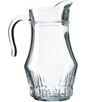 Afbeelding van KADAX Kruik 1,5 l, glazen kan, kan van robuust glas, waterkan met uitloop en handige handgreep, karaf voor koude dranken, sap, melk, ijsthee, transparant (Fargo)