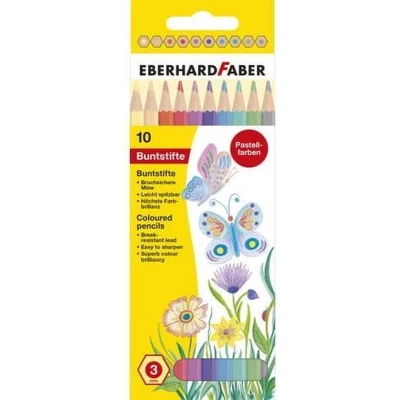 Afbeelding van 10x Kleurpotloden Eberhard Faber pastel kleur assorti 10st.
