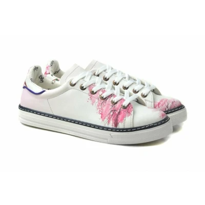 Afbeelding van GOBY Sakura Tree Schoenen Sneakers Hoge kwaliteit Handmade Meisjesprint Maat 38