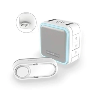 Afbeelding van Honeywell DC515SP2 draadloze plug in deurbel met drukknop 6 tonen 84db 150m