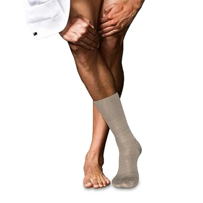 Afbeelding van FALKE Heren Sokken Highshine M SO Zijde Katoen Gedessineerd 1 Paar, Beige (Corn 4096), 41 42