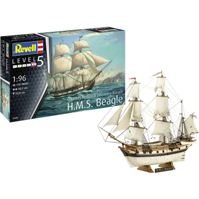 Afbeelding van 1:96 Revell 05458 H.M.S. Beagle Darwin&#039;s Historical Discovery Barque Schip Plastic Modelbouwpakket