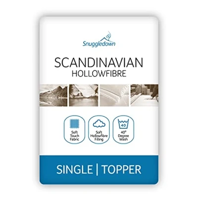 Afbeelding van Snuggledown Scandinavische matrasoplegger, microvezel, wit, eenpersoonsbed