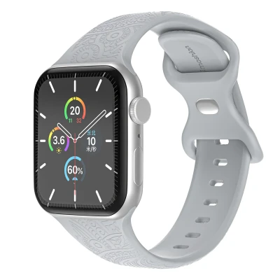 Afbeelding van Apple Watch bandje Siliconen en TPU (zacht) Grijs Geschikt voor Series1/2/3/4/5/6/7/8/9/10/SE (38/40/41 mm) Series 10 (42