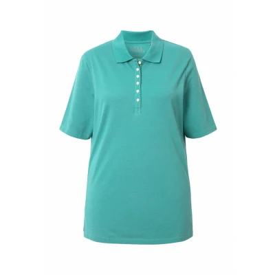 Afbeelding van Ulla Popken Manches Courtes Poloshirt, Dames, Maat: 62/64, Green