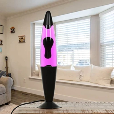 Afbeelding van Decoratieve lavalampJenny in zwart/roze/paars / 42cm hoog/met kabelschakelaar/inclusief lichtbron/geweldige lavalamp als sfeerlicht [energieklasse E]