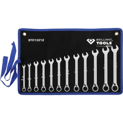 Afbeelding van BRILLIANT TOOLS BT013212 Ratelringsleutelset, omschakelbaar, 12 dlg, 8 19 mm [Powered by KS TOOLS]