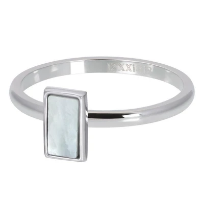 Afbeelding van White shell stone rectangle 19