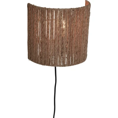 Afbeelding van Good&amp;Mojo Wandlamp Iguazu Jute Halfrond Small Naturel 25x25x22cm