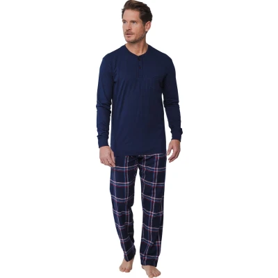 Afbeelding van Heren pyjama ruiten Pastunette Blauw Maat XXL