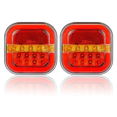 Afbeelding van AOHEWEI 12/24V led achteraanhangwagenverlichting, 2 stuks aanhanger achterlichten met waterdicht, rempositielamp Dynamische richtingaanwijzer voor RV Caravan Tractor Truck Van Vrachtwagen E mark