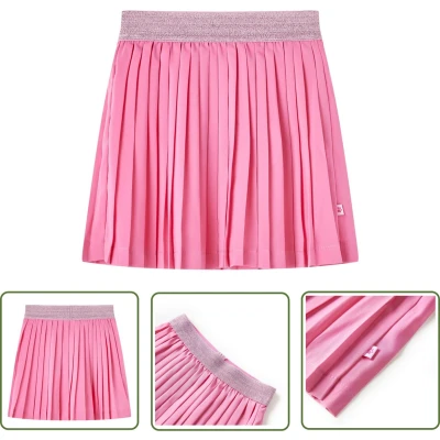 Afbeelding van Kinderplooirok 140 roze Meisjesrok Rozerok Kindermode Kinderkleding