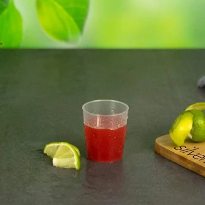 Afbeelding van silverkitchen 50 stuks plastic borrelglaasjes 2 cl onbreekbare herbruikbare bekers van hard plastic, borrelbekers met ijkstreep, shotglazen, Made in Germany