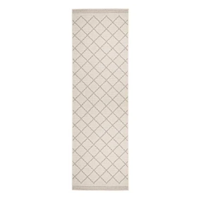 Afbeelding van Dubbelzijdige Loper Corsica Crème 80x350cm Grijs Modern Vloerkleed 123vloerkleed.nl is de online webshop voor vloerkleden en woonaccessoires.