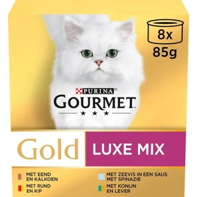 Afbeelding van 6x Gourmet Gold Luxe Mix 8 x 85 gr