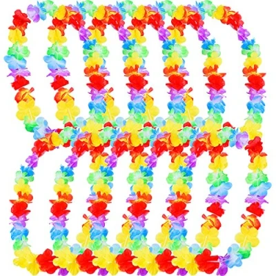 Afbeelding van Eboot ketting Hawaii, bloemen, party, strand, meerkleurig, bloemenketting
