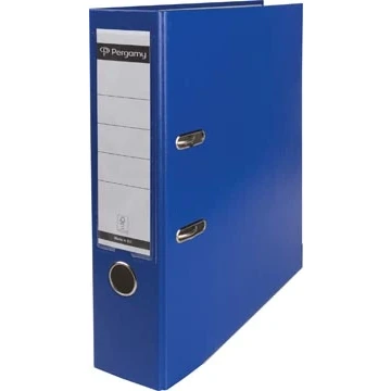 Afbeelding van Pergamy ordner, voor ft A4, uit PP en papier, met beschermrand, rug van 8 cm, blauw ordner